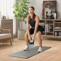 Kettlebell 6kg - Collaboration Aosom.fr x FFHandball - haltère avec poignée antidérapante, gris et bleu(m-10)