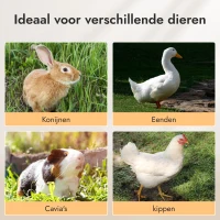 Pawhut Konijnenhok Tweevoudige Waterdichte Anti-slip Verhoogd Afsluitbare Deur Buiten Hout Metaal Bruin(m-7)