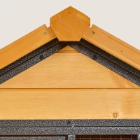 Pawhut Konijnenhok Tweevoudige Waterdichte Anti-slip Verhoogd Afsluitbare Deur Buiten Hout Metaal Bruin(m-8)