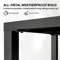 Outsunny Beistelltisch Garten wetterfester Gartentisch mit Lamellendesign, Quadratisch 45 x 45 x 45,5 cm(m-4)