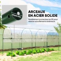 Outsunny Serre de jardin serre à tomates 4 arceaux en acier bâche en PVC 4 x 1,23 x 1,71 m vert(m-5)