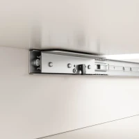 Ausziehbarer Esstisch mit 3 Ablageebenen und Glastüren, 110-140 x 80 x 76 cm, Weiß(m-6)