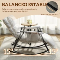 HOMCOM Silla Mecedora con Respaldo y Reposapiés Ajustables Mecedora Sillón Balancín Tapizado en Lino 62x100x89 cm Gris(m-5)