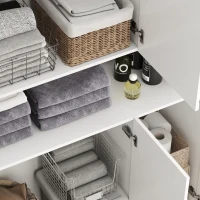 HOMCOM Keukenkast 4-kastige met werkblad, 119B x 40D x 175H cm, Wit(m-12)