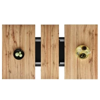 Mesa de comedor extensible con 3 niveles de almacenaje y puertas de vidrio, 110-140x80x76 cm, Negro(m-10)