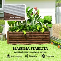 Outsunny Letto per Orto Rialzato con Fondo Aperto e Bordi Arrotondati, 180x90x57.5 cm, Marrone Scuro(m-5)