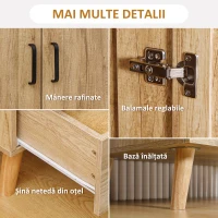 HOMCOM Dulap Dormitor 2 Uși cu 2 Sertare și Bară pentru Umerașe 80x54x180 cm Lemn(m-5)