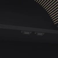 Armario alto con arco de almacenaje con 3 cajones, puertas y estante expositor abierto, para cocina y salón, 70x35x180 cm, Negro(m-7)