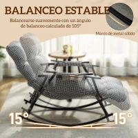 HOMCOM Silla Mecedora con Respaldo y Reposapiés Ajustables Mecedora Sillón Balancín Tapizado en Lino 62x100x89 cm Negro(m-5)