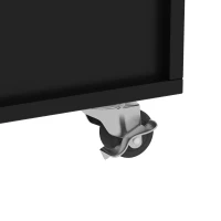 Desserte de cuisine avec plateau rabattable, 3 tiroirs, 2 portes, casier à bouteilles et porte-serviette, 124x40/65x91,5 cm, Noir(m-9)