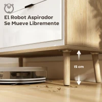 HOMCOM Aparador para Salón Moderno con Puerta 3 Cajones Estante Ajustable para Comedor Entrada 80x35x77 cm Blanco y Roble(m-8)