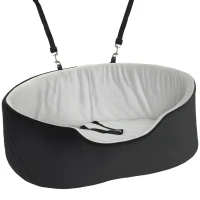 PawHut Asiento de Coche para Perros Pequeños y Medianos de hasta 15 kg con Funda Extraíble y Lavable Base Antideslizante Negro(m-1)