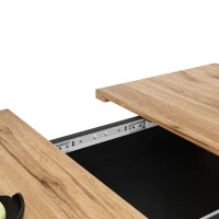 Mesa de comedor extensible con 3 niveles de almacenaje, 110-140L x 70AN x 76AL cm, Negro(m-6)