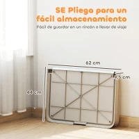 PawHut Inodoro para Perros Plegable 86x62 cm Bandeja Sanitaria Perros Entrenamiento 3 Almohadillas Pies Antideslizantes Gris(m-6)
