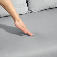 HOMCOM 4-in-1 Velvet-Feel Double Sofa Bed, with Pillows - Light Grey(m-13)