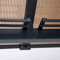 Outsunny 3m x 3m Hardtop Metal Frame Gazebo with 4 curtains, 100 kg Snow Load Capacity, Black(m-12)