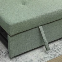 HOMCOM Three-Way 2 Seater Sofa Bed with Three-position back and Two Soft Pillows - Green(m-10)