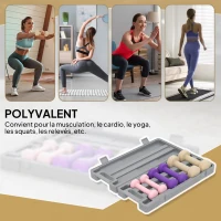 HOMCOM Ensemble d'haltères courtes multicolores total 6 kg avec mallette 6 haltères 0,5kg, 1kg, 1,5kg rose, violet, café(m-4)