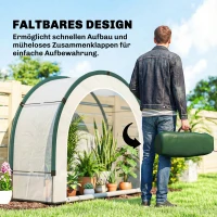 Outsunny Gewächshaus mit gewölbte Oberseite, Klappbar Foliengewächshaus 200 x 80 x 164 cm Grün(m-4)