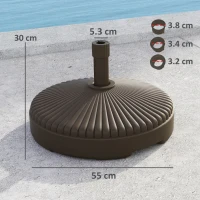 Outsunny Garden Parasol Base Holder, 28kg Sand Filled, 23kg Water Filled, Sun Umbrella Base Outdoor Umbrella Stand Weight, Brown(m-3)