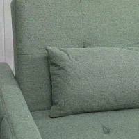HOMCOM Three-Way 2 Seater Sofa Bed with Three-position back and Two Soft Pillows - Green(m-11)