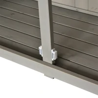 Outsunny Wooden Garden Shed with Two Windows, Tool Storage Cabinet, Outdoor Double Door Organizer 127.5L x 50W x 164H cm, Grey(m-14)