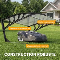 Outsunny Abri pour tondeuse robot, toit de garage pour tondeuse contre les UV, la pluie et la neige, 100 x 81 x 43 cm, blanc(m-5)