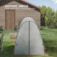 Outsunny Polytunnel Greenhouse with Sandbags, Walk-In Tunnel Green House with 2 Doors and Screen Windows, 1.8 x 1.8 x 2m, White(m-4)