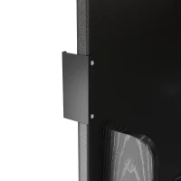 Îlot de cuisine mobile avec plan de travail rabattable, 3 portes, porte-serviettes et étagère à épices, 130x45/75x92 cm, Noir(m-7)