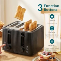 HOMCOM Czajnik elektryczny 1,7L i toster na 4 kromki, jajowar na 6 jajek z kontrolką czarny(m-6)