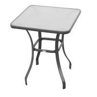 Outsunny Tuintafel glazen tafel bistrotafel balkon gehard glas + metaal 68,5 x 68,5 cm zwart