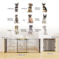 Pawhut Poarta Modulara Caini – 5 Panouri Pliabile Metal & Plastic Durabil(m-3)