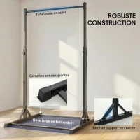 SPORTNOW Station de musculation et barre de traction power tower 200 kg avec 8 niveaux de hauteur noir(m-5)