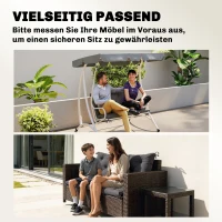Outsunny 2 Sitzer Bankauflage 100 x 98 x 8 cm Sitzkissen mit Bändern Rückenkissen für Indoor/Outdoor Polster Auflage für Sitzbank Gartenbank Gartenmöbel Hollywoodschaukeln Dunkelgrau(m-8)