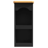 Mesa de bar extensible con 360°-función giratoria, 6 cajones y estante lateral para aperitivos, 137-203x39x90 cm, Negro(m-8)