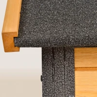 Pawhut Konijnenhok Tweevoudige Waterdichte Anti-slip Verhoogd Afsluitbare Deur Buiten Hout Metaal Bruin(m-10)