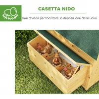 PawHut Pollaio in Legno Casetta Galline Tetto Impermeabile 150x100x96.5cm Giallo(m-6)