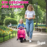AIYAPLAY Elektro Motorrad Kinder Vespa 6V Elektromotorrad mit Stützrädern, Scheinwerfer, Hupe für 2-6 Jahre 71 x 37 x 52 cm Rosa(m-7)