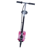 HOMCOM Patinete eléctrico plegable 120 W para niños 7 a 12 años luz LED manillar y asiento regulables 10 km/h máx. rosa(m-4)