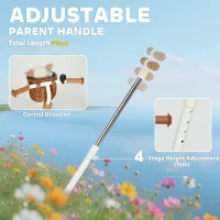 AIYAPLAY 2-In-1 Toddler Trike for 2-5 Years Old, 3 Wheel Bike with Adjustable Parent Handle, Basket for Boys and Girls, White(m-5)