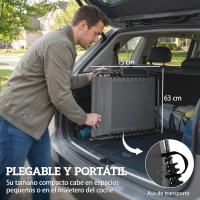 Outsunny Set de 2 Tumbonas Plegables con Reposacabezas Parasol Bolsillo Lateral y Respaldo Reclinable en 5 Posiciones Gris(m-7)