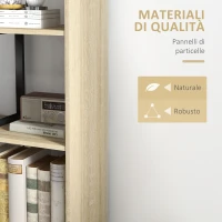 HOMCOM Scaffale Libreria, Separatore di Ambienti in Stile Industriale a Scala con 5 Mensole, 102 x 30 x 160 cm, Color Quercia(m-5)