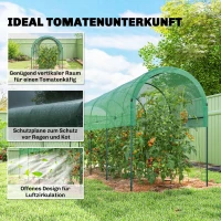 Outsunny Kas winterbestendig foliekas met boogdak, grondankers kweekkas 400 x 120 x 170cm Groen(m-4)