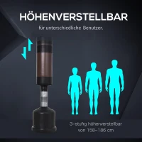 HOMCOM Staande bokszak bokspop bokszak boksdummy in hoogte verstelbaar NIEUW bruin(m-4)