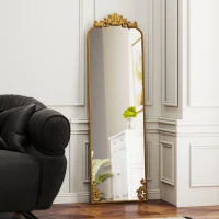 HOMCOM Espelho de Chão de Corpo Inteiro Estilo Barroco 50x160 cm Ouro(m-4)