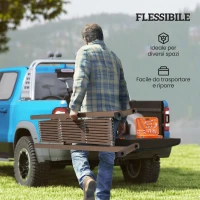 Outsunny Recinzione per Giardino a Larghezza Regolabile, in Metallo e Alluminio, 250x31x103.5 cm, Marrone(m-4)