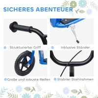 HOMCOM kinderstep scooter step stadsscooter kinderscooter kickboard 12 inch blauw 120 x 52 x 80-88 cm(m-5)