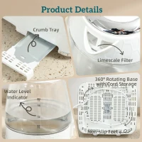 HOMCOM Kettle and Toaster Set, 1.7L 3000W Rapid Kettle with Strix Thermostat, 4 Slice Toaster with 7 Browning Controls, Cream(m-9)