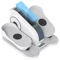 SPORTNOW Elíptico de escritorio, bicicleta elíptica eléctrica pantalla LCD, mando a distancia y 10 velocidades ajustables, 45 x 42 x 27 cm blanco(m-7)