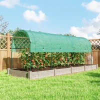Outsunny Kas winterbestendig foliekas met boogdak, grondankers kweekkas 400 x 120 x 170cm Groen(m-7)